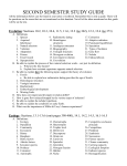 Second Semester Final Exam Study guide