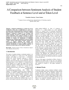 A Comparison between Sentiment Analysis of Student Feedback at