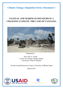 Coastal and marine ecosystems in a changing climate: the case of