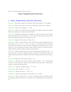 Trig Assignment and Answers