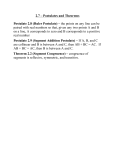 2.7 – Postulates and Theorems Postulate 2.8 (Ruler Postulate) – the