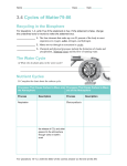 3.4 Cycles of Matter79-86 Recycling in the Biosphere