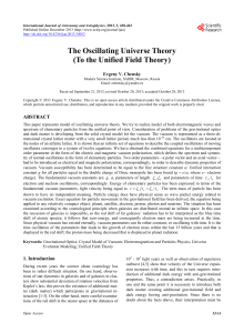 The Oscillating Universe Theory - Scientific Research Publishing