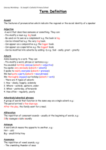 Term Definition - St Joseph`s Catholic Primary School