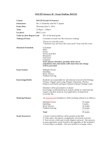 SNC2D Science 10 - Exam Outline 2013/14