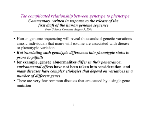 The complicated relationship between genotype to phenotype