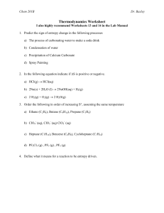 Dr. Baxley`s Thermodynamics Worksheet