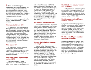 Cystic Fibrosis Carrier Screening Brochure