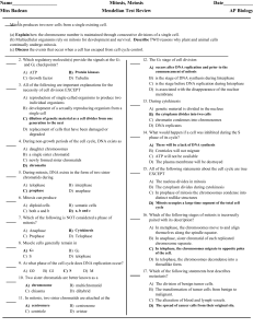 Name__________________ Mitosis, Meiosis Date____________