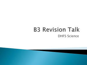 Science - B3 Revision