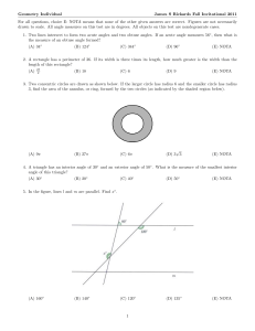 Geometry Individual James S Rickards Fall Invitational 2011 For all