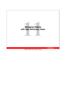 Managing Objects with Data Dictionary Views