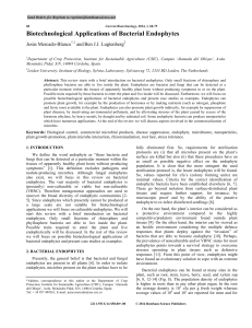 Biotechnological Applications of Bacterial Endophytes