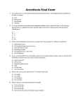 Anesthesia Final Exam