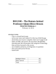 BIO1300 – PRACTICE Midterm1 2016