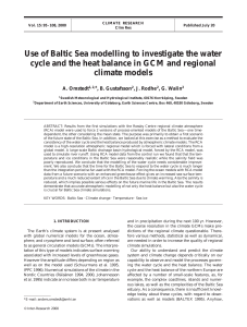 Use of Baltic Sea modelling to investigate the water cycle and the