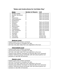 Roles and Instructions for Cell Role Play