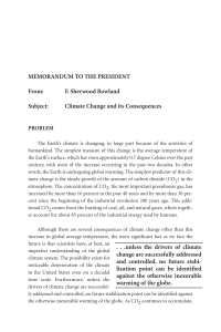 MEMORANDUM TO THE PRESIDENT From: F. Sherwood Rowland