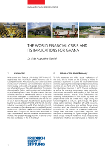 The world financial crisis and its implications for Ghana