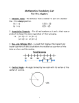 Mathematics Vocabulary List For Pre-Algebra