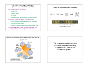 The molecular basis of cell cycle control was worked out using