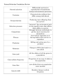 Natural selection Differential survival or reproduction of individuals