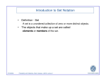 Introduction to Set Notation