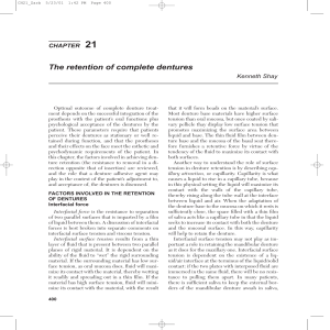 The retention of complete dentures