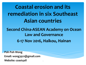 Coastal erosion and its remediation in six Southeast Asian countries