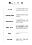 calorie carbohydrate cholesterol daily value fibre