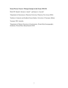 Ocean Process Tracers: Nitrogen Isotopes in the Ocean (MS 632