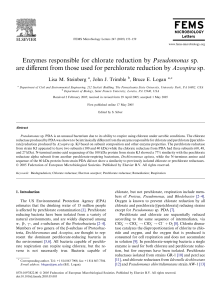 Enzymes responsible for chlorate reduction by Pseudomonas sp