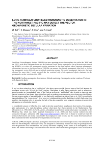 long-term seafloor electromagnetic observation in the northwest