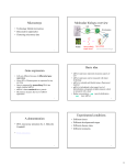 Microarrays Molecular biology overview Gene expression Basic