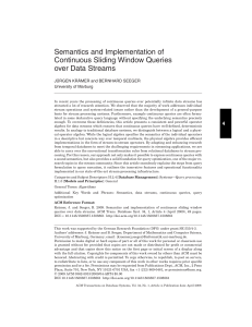 Semantics and Implementation of Continuous Sliding Window