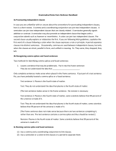 Grammatical Rules from Harbrace Handbook 3a Punctuating