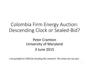 Colombia Firm Energy Auction: Descending Clock or Sealed-Bid?