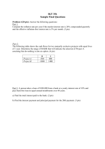 Problem 1: An individual estimates that the maintenance cost of a