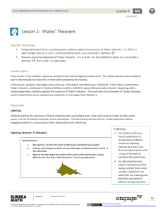 Lesson 1: Thales` Theorem