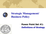 Strategic Management/ Business Policy