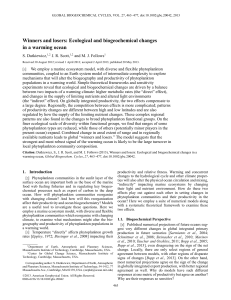 Winners and losers: Ecological and biogeochemical changes in a