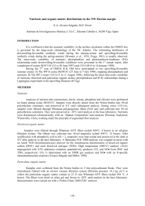 Nutrients and organic matter distributions in the NW Iberian margin