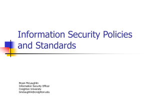 Information Security Policies and Standards