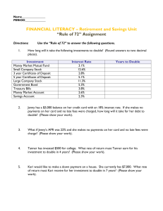 Rule of 72 Assignment