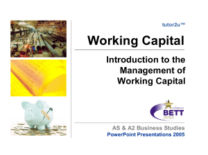 Working Capital Management