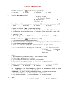 Principles of Biology Exam