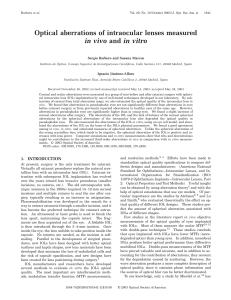 Optical aberrations of intraocular lenses measured in vivo and in vitro