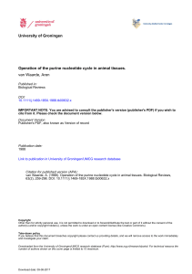 University of Groningen Operation of the purine nucleotide cycle in