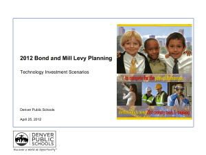 2012 Bond Planning Technology Project Update