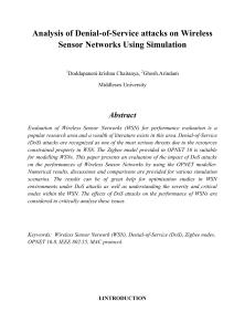 Analysis of Denial-of-Service attacks on Wireless Sensor Networks